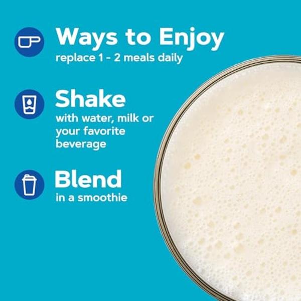 GNC Lean Shake 25 Meal Replacement Powder, Weight Management, with 25g Protein and High Fiber, Keto, French Vanilla, 16 Servings