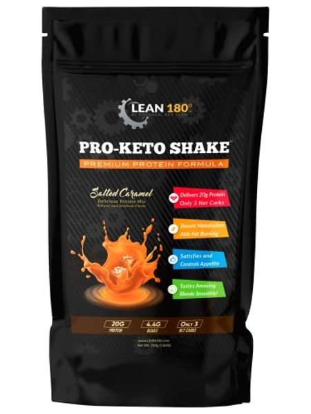 Pro Keto Shake - Best Tasting Low Carb Low Sugar Clean Protein Shake for Keto and all Diets Weight Loss (Salted Caramel)