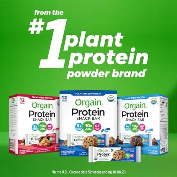 Orgain Organic Vegan Protein Bars, Chocolate Brownie - 10g Plant Based Protein, Low Calorie Healthy Snacks, No Lactose or Soy Ingredients, Gluten Free, Non-GMO - 1.41 Oz (Pack of 1