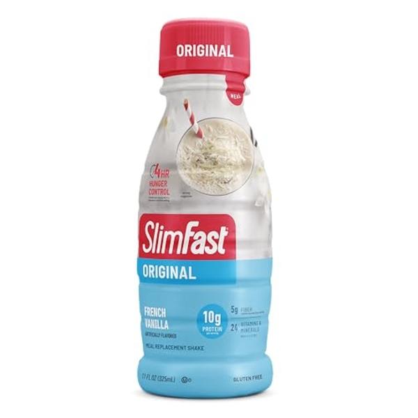 SlimFast Meal Replacement Shake, Original French Vanilla, 10g of Ready to Drink Protein for Weight Loss, 11 Fl. Oz Bottle, 8 Count