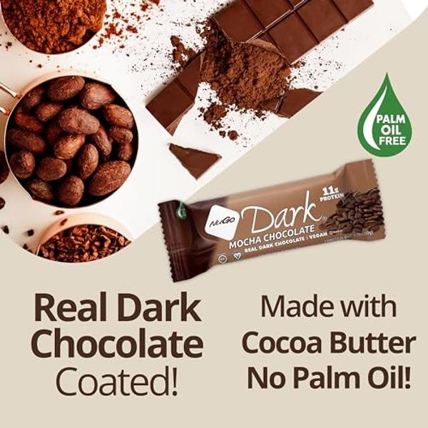 NuGo Dark Chocolate Coconut, 10g Protein Bar, Vegan, Gluten Free, Non-GMO, Kosher Pareve, 24 Count