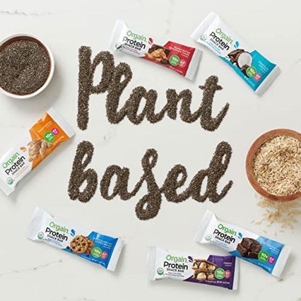 Orgain Organic Vegan Protein Bars, Chocolate Brownie - 10g Plant Based Protein, Low Calorie Healthy Snacks, No Lactose or Soy Ingredients, Gluten Free, Non-GMO - 1.41 Oz (Pack of 1