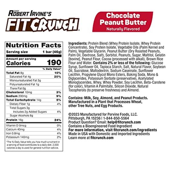 FITCRUNCH Protein Bars, Snack Size Variety Pack, Gluten Free 18 Pack