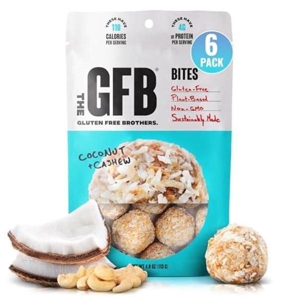 The GFB Coconut Cashew Protein Bites - Gluten Free, Plant Based, Non GMO, Sustainably Made – Ridiculously Tasty, Healthy, Vegan, Protein Energy Balls, 4 oz (6 Count)