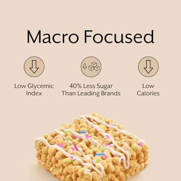 ProMix Nutrition Protein Puff Bars - Variety Pack - Birthday Cake, Snickerdoodle, Banana Bread, Mint Chocolate - Marshmallow Crispy Treat - High Protein & Low Calorie - 12 Bars
