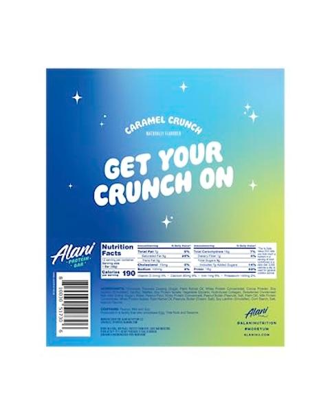 Alani Nu Protein Bars CARAMEL CRUNCH | High Protein Gluten-Free Bars | 16g Protein | Low-Sugar (7G) Low-Carb Healthy Snacks | 12 Individually Wrapped Bars