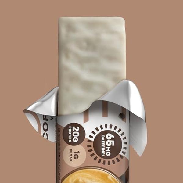 ONE Coffee Shop Caffeinated Protein Bars, Vanilla Latte, Gluten Free with 20g Protein and 65mg of Caffeine Energy, Pantry Staples, 2.12 oz (12 Count), Packaging May Vary