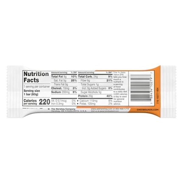 ONE Coffee Shop Caffeinated Protein Bars, Caramel Macchiato, Gluten Free with 20g Protein and 65mg of Caffeine Energy, Pantry Staples, 2.12 oz (12 Count), Packaging May Vary