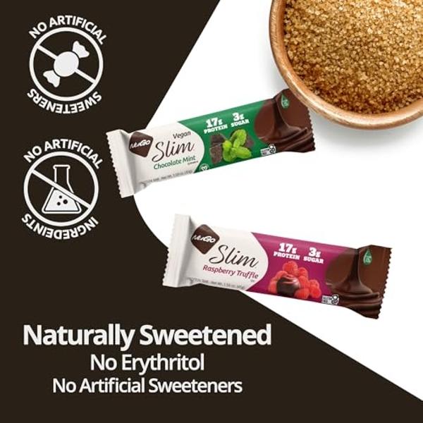 Nugo Slim Dark Chocolate Toasted Coconut, 16g Vegan Protein, 3g Sugar, 7g Fiber, Low Net Carb, Keto Friendly, Gluten Free, 24 Count