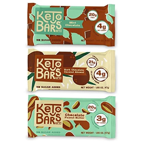 Keto Bars The Original Keto Snack Bar, Gourmet Simple Ingredients Low Carb, No Sugar, Rich in Ketogenic Fats, The Perfect KetoBars Snacks for Keto Diet Food Products (12 Pack, 1.65