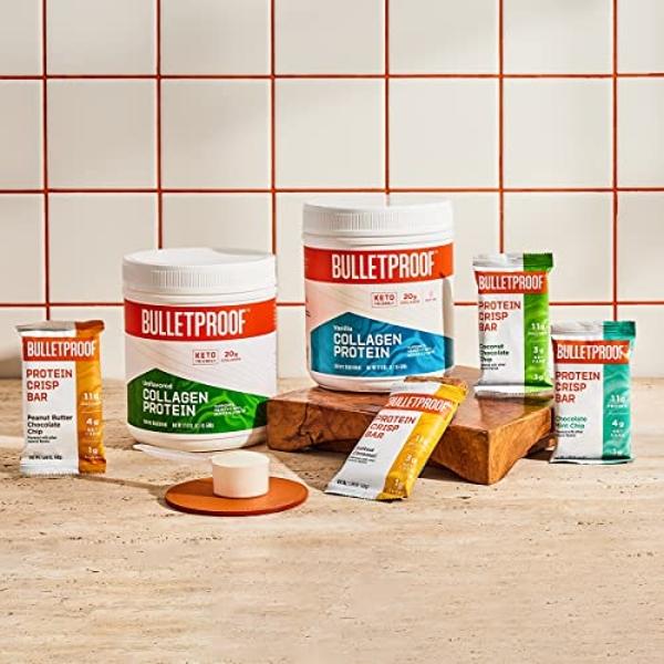 Bulletproof Lemon Cookie Collagen Protein Bars, Pack of 12, Keto-Friendly Snack with MCT Oil, Grass-fed Collagen, No Added Sugar