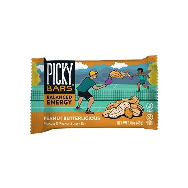 Picky Bars Real Food Energy Bars, Plant Based Protein, All-Natural, Gluten Free, Non-GMO, Non-Dairy (Peanut Butterlicious, 10 Count (Pack of1))