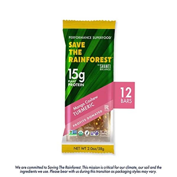 SAVE THE RAINFOREST by SHANTI BALANCE | Mango Cashew Turmeric | 15G Plant Protein | Organic Gluten Free Superfood | Gut Health Fiber | Immunity Boosting | Performance Nutrition | 1