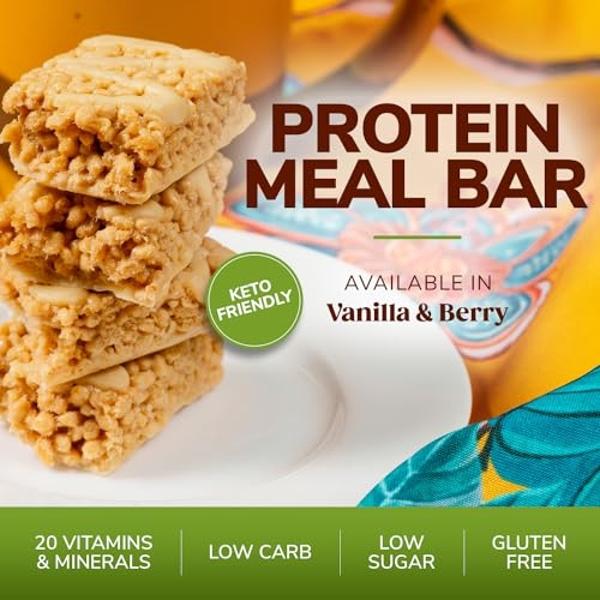 BariWise Meal Replacement Protein & Fiber Bar, Vanilla, Low Carb Snack, Keto Friendly & Gluten Free (7ct)