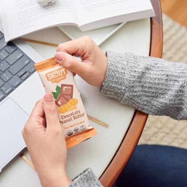 Skout Organic Plant-Based Protein Bars Variety Pack (12 Pack) 3 Flavors - 10g Protein - Vegan Protein Bars - Only 6 Ingredients Or Less - Easy Snack - Gluten, Dairy, Grain & Soy Fr