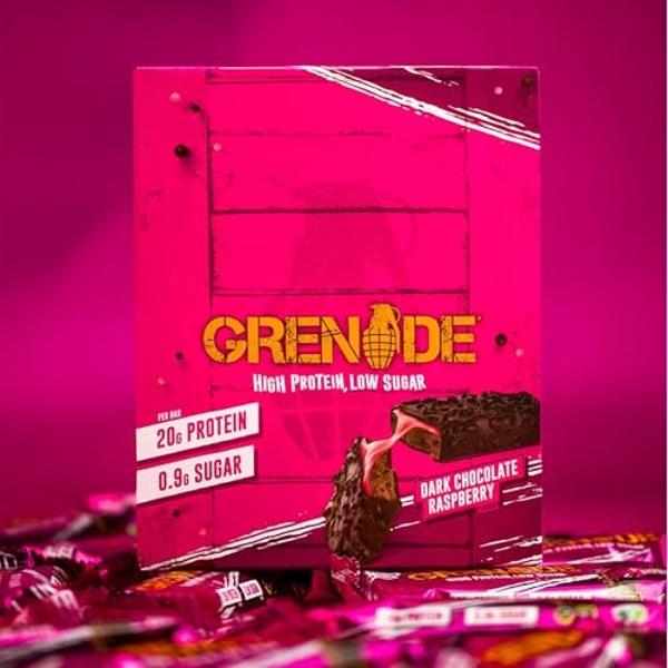 Grenade Carb Killa High Protein and Low Carb Bar, 12 x 60 g - Dark Chocolate Raspberry