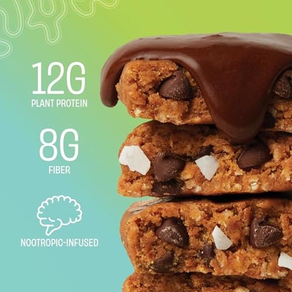 MINDRIGHT Superfood Vegan Protein Bars - Gluten Free Non-Gmo Low Sugar - Plant based protein bars - All Natural Brain Food Healthy Snack To Help Enhance Mood & Energy (Toasted Coco