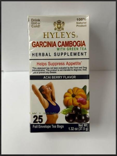 HYLEYS Tea Garcinia Cambogia Green Tea with Acai Berry Flavor - 25 Tea Bags