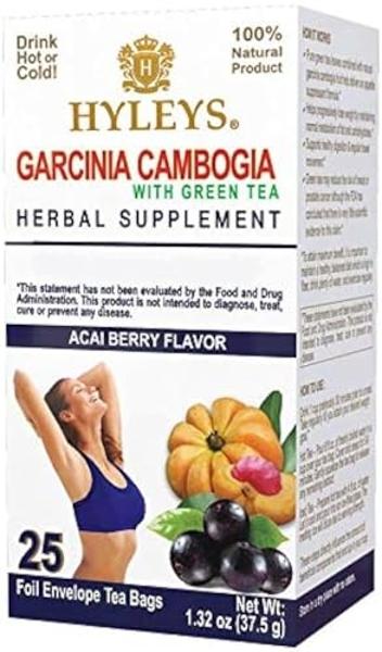 HYLEYS Tea Garcinia Cambogia Green Tea with Acai Berry Flavor - 25 Tea Bags
