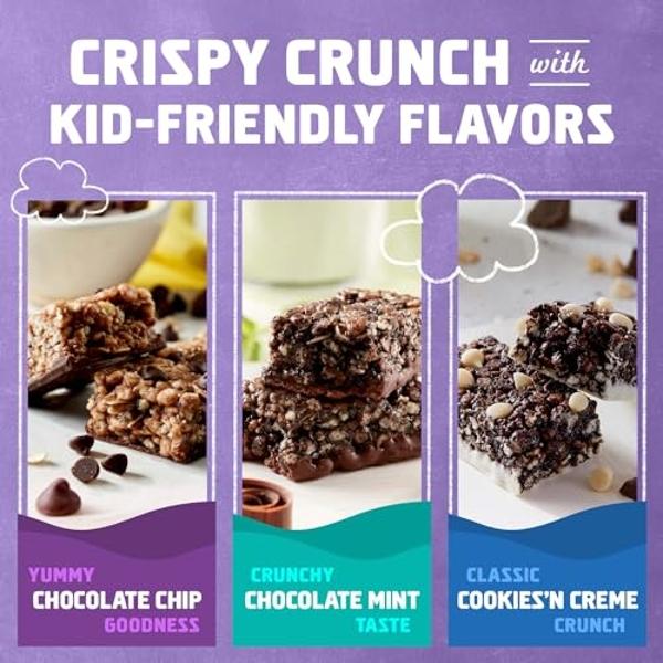 Zbar Protein - Chocolate Chip, Chocolate Mint, and Cookies 'n Creme - Variety Pack - Crispy Snack Bars - Made with Organic Oats - Non-GMO - 5g Protein - Gluten Free Protein Bars (1