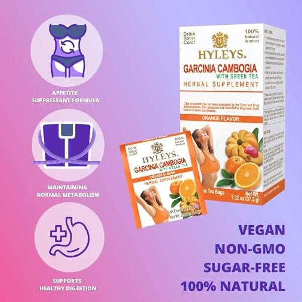 HYLEYS Tea Garcinia Cambogia Green Tea with Orange Flavor - 25 Tea Bags