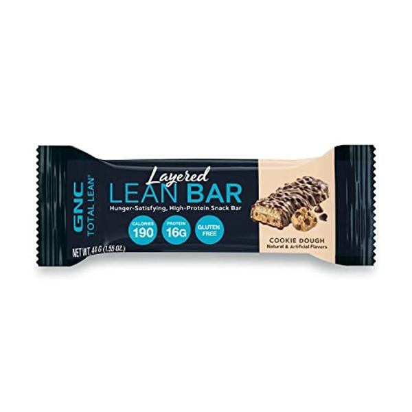 GNC Total Lean Layered Lean Bar | Hunger Satisfying - High Protein Snack Bar | Cookie Dough | 9 Bars