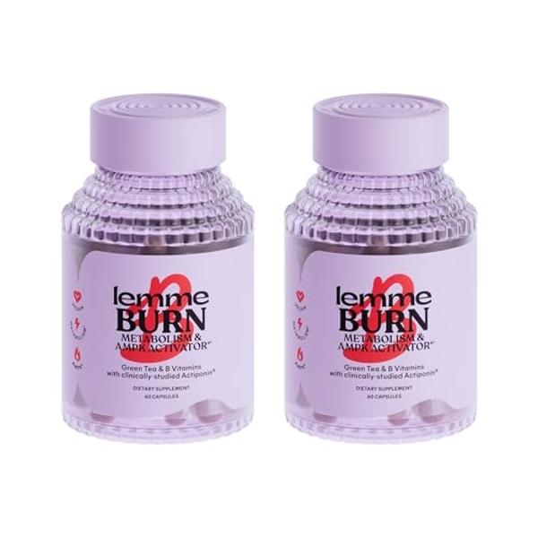 Lemme Burn Belly Fat Capsules, Clinically Studied AMPK Metabolic Activator Actiponin Jiaogulan, 50% EGCG Green Tea Extract, Vitamin B6, Methyl B12 for Men and Women - 60 Count (Pac