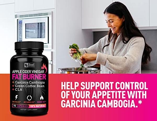 Apple Cider Vinegar Weight Management Pills for Women - Garcinia Cambogia + w. CLA & Green Coffee Bean Green Tea