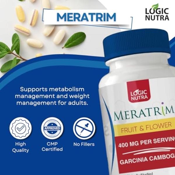 Logic Nutra Meratrim Proprietary Blend 400 mg - Garcinia Mangostana (Fruit Rind) Extract - Stimulant Free - 60 Vegetable Capsules