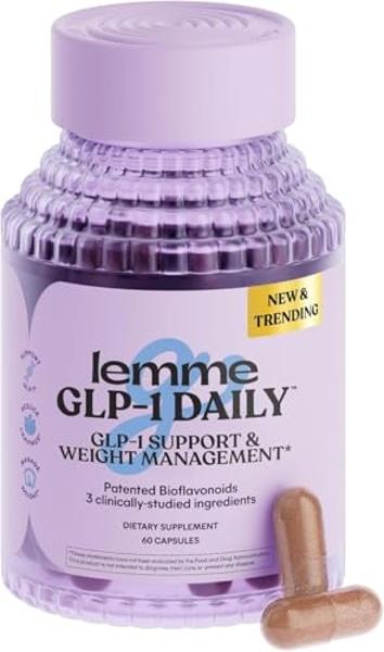 Lemme GLP-1 Daily, Reduce Hunger & Cravings, Boost GLP-1 Production, Support Fat Loss and Weight Management with Clinically Studied Ingredients, 1 Month Supply (60 Capsules)