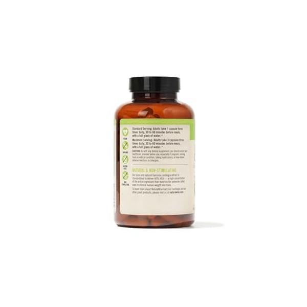 Naturewise Garcinia Cambogia - 60% HCA Concentration Extract, Natural Support for Weight Goals and Energy Levels - Vegan, Non-GMO, Gluten Free - 180 Capsules[2-6 Month Supply]