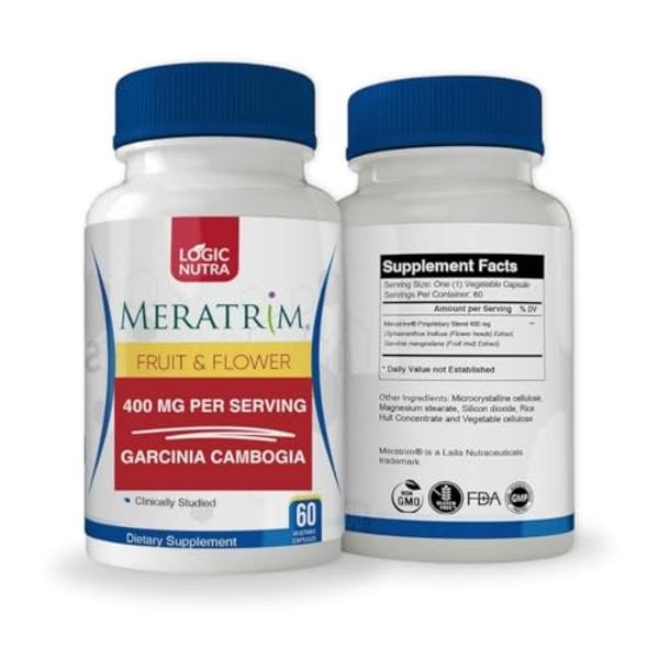 Logic Nutra Meratrim Proprietary Blend 400 mg - Garcinia Mangostana (Fruit Rind) Extract - Stimulant Free - 60 Vegetable Capsules