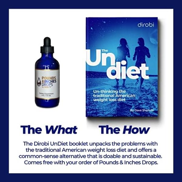 Dirobi Pounds and Inches Weight Management Drops, Liquid Supplement for Women and Men, Diet-Pill Alternative with Delicious Blueberry Flavor