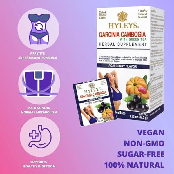 HYLEYS Tea Garcinia Cambogia Green Tea with Acai Berry Flavor - 25 Tea Bags