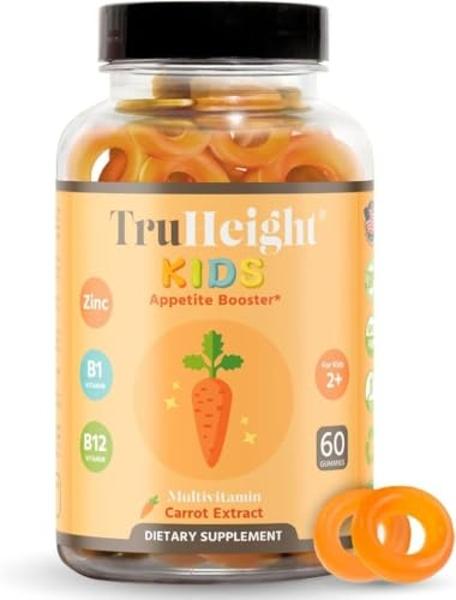 TruHeight Kids Appetite Booster Gummies (Ages 2+) All Natural Toddler, Kids & Teens Appetite Stimulant to Eat More - Weight Gain Supplements - Vitamins for Underweight Children - P