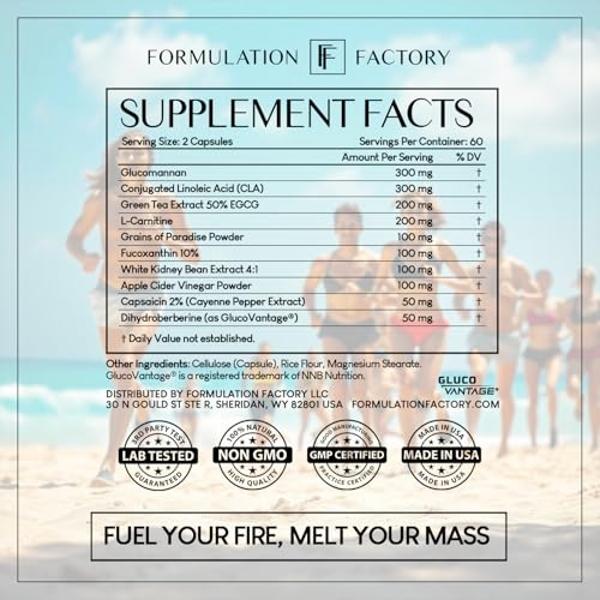Melt Mode 10-in-1 Wellness Supplement with Green Tea Extract, L-Carnitine, CLA, Glucomannan & More (120 Capsules - 2 Month Supply)