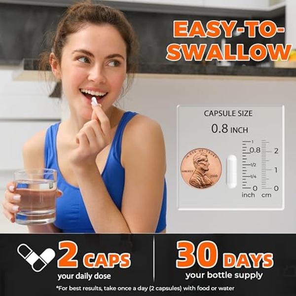 AKSDFM GLP-1 Supplement, GLP Activate Natural Formula, GLP 1 Support for Gut, Digestion, Energy, GLP-1 Levels & Overall Health, Take Before Meal - 60 Capsules