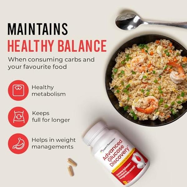 Advanced Glucose Discovery for Sugar Watchers, with Gymnema Sylvestre, Patented Pomegranate Supplement, Crominex 3+, for Glucose Metabolism Wellness - All Natural, Non-GMO - 90 Veg