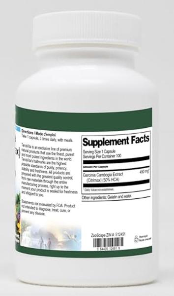Garcinia Cambogia Extract (GCE) (Citrimax) (50% HCA Hydroxycitric Acid) - 450 mg (100 Capsules, ZIN: 512451)