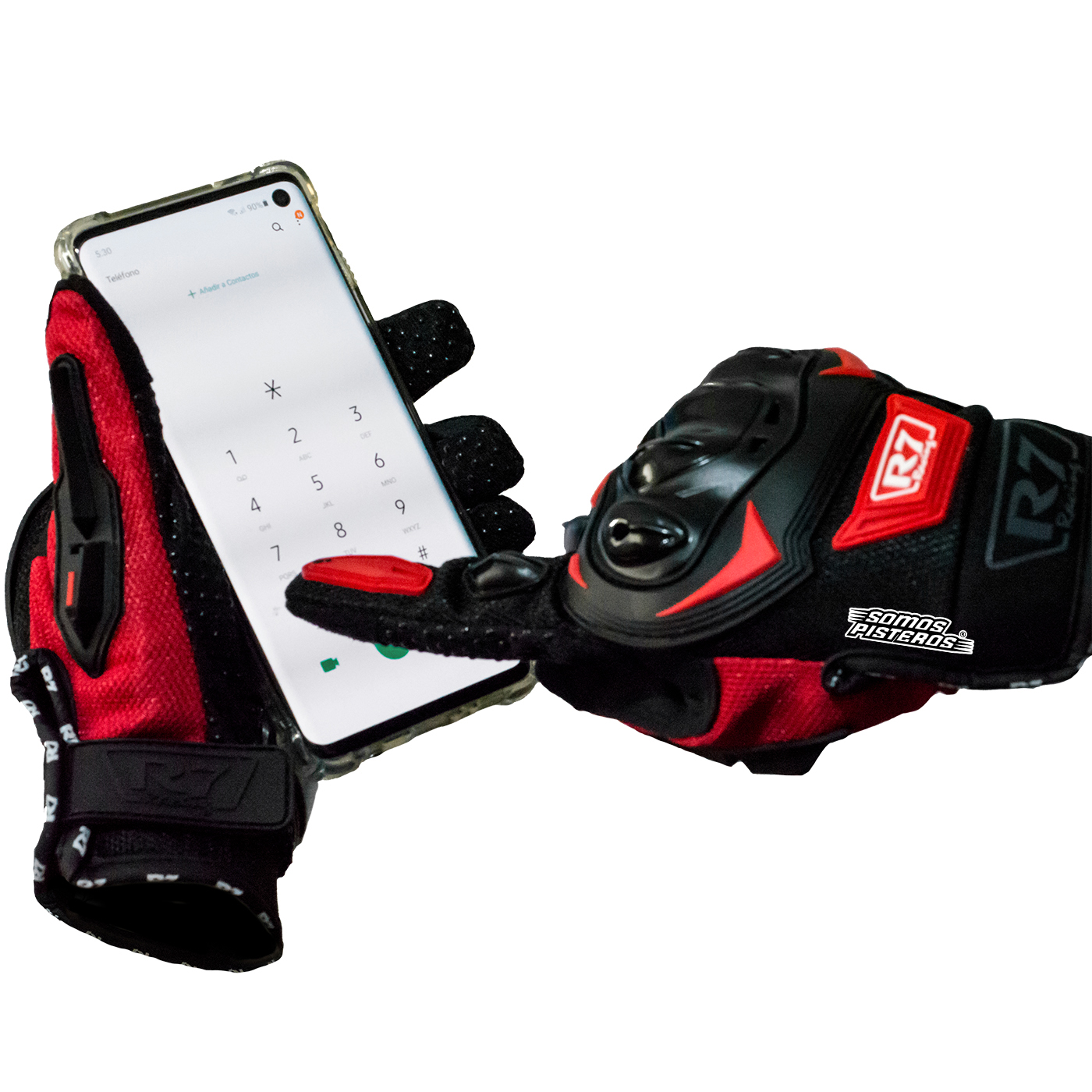 Guantes R7-1 TOUCH/LIMPIADOR MICA Rojo
