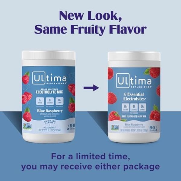 Ultima Replenisher Daily Electrolyte Powder Drink Mix – Blue Raspberry ...