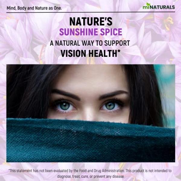 Natural Saffron Supplements - Pure Premium Extract Capsules - Mood Support - Eye Support - Energy - Made in USA - 88.50 mg - 60 Pills - Optimized - Pastillas de Azafran