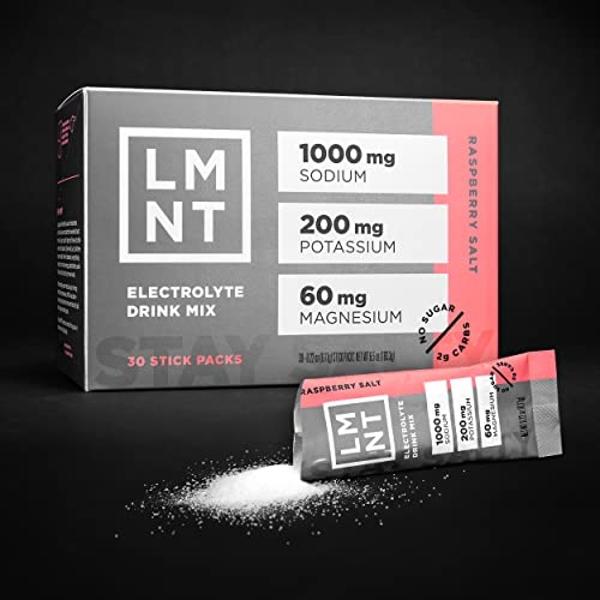 LMNT Zero Sugar Electrolytes - Raspberry Salt | Drink Mix | 30-Count