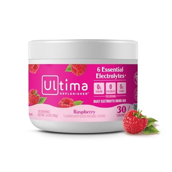 Ultima Replenisher Daily Electrolyte Powder Drink Mix – Pink Lemonade, 30 Serving – Hydration Powder with 6 Key Electrolytes and Trace Minerals – Keto Friendly, Vegan, Non-GMO and 