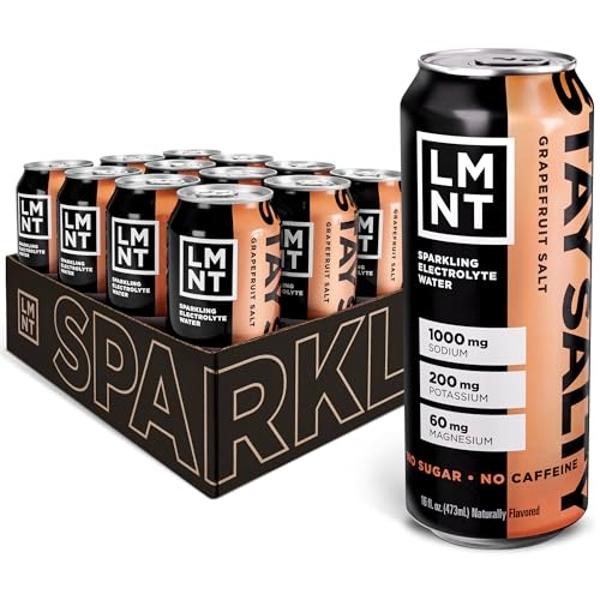 LMNT Sparkling Electrolyte Drink - Grapefruit Salt | 12-Count