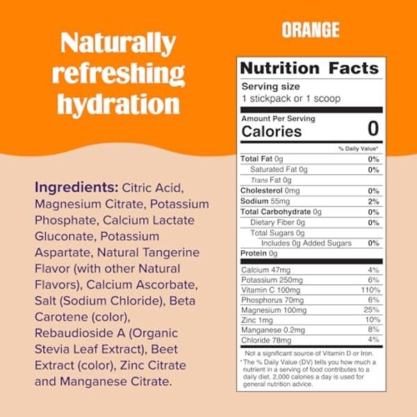 Ultima Replenisher Daily Electrolyte Powder Drink Mix – Orange, 30 Servings – Hydration Powder with 6 Key Electrolytes and Trace Minerals – Keto Friendly, Vegan, Non-GMO and Sugar-