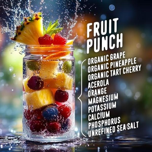 FlavCity Fruit Punch Electrolytes Powder Packets - 28 Hydration Packets - No Added Sugar - Hydration Powder with Real Fruit & Unrefined Sea Salt - Keto & Gluten-Free (28 Stick Pack