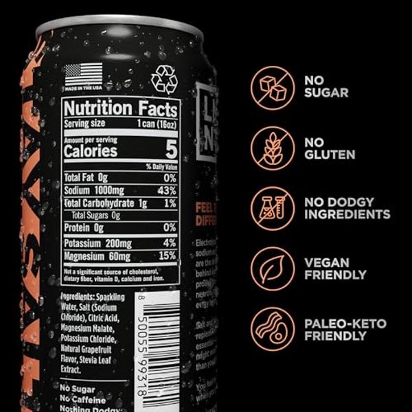 LMNT Sparkling Electrolyte Drink - Grapefruit Salt | 12-Count