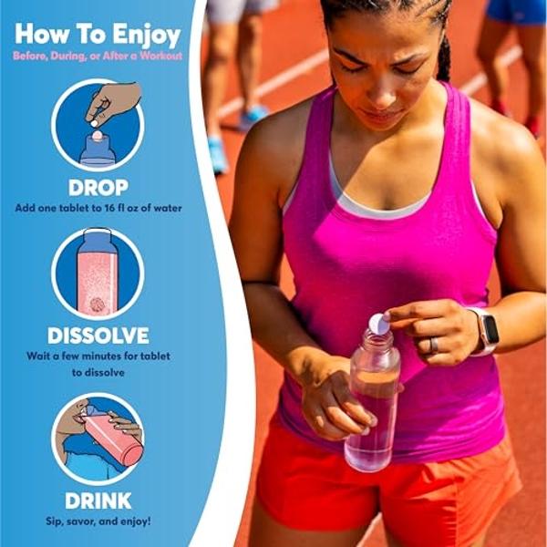 Nuun Sport Electrolyte Tablets with Magnesium, Calcium, Potassium, Chloride & Sodium, Gluten Free & Vegan, Lemon Lime, 8 Pack (80 Servings Total)