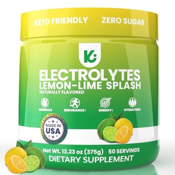 Keppi Keto Electrolytes Powder No Sugar - Zero Carbs - Made in USA - Advanced Hydration, Performance & Recovery - Delicious Lemon Lime Flavor - Mixes Easily No Clumps